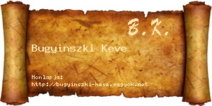 Bugyinszki Keve névjegykártya